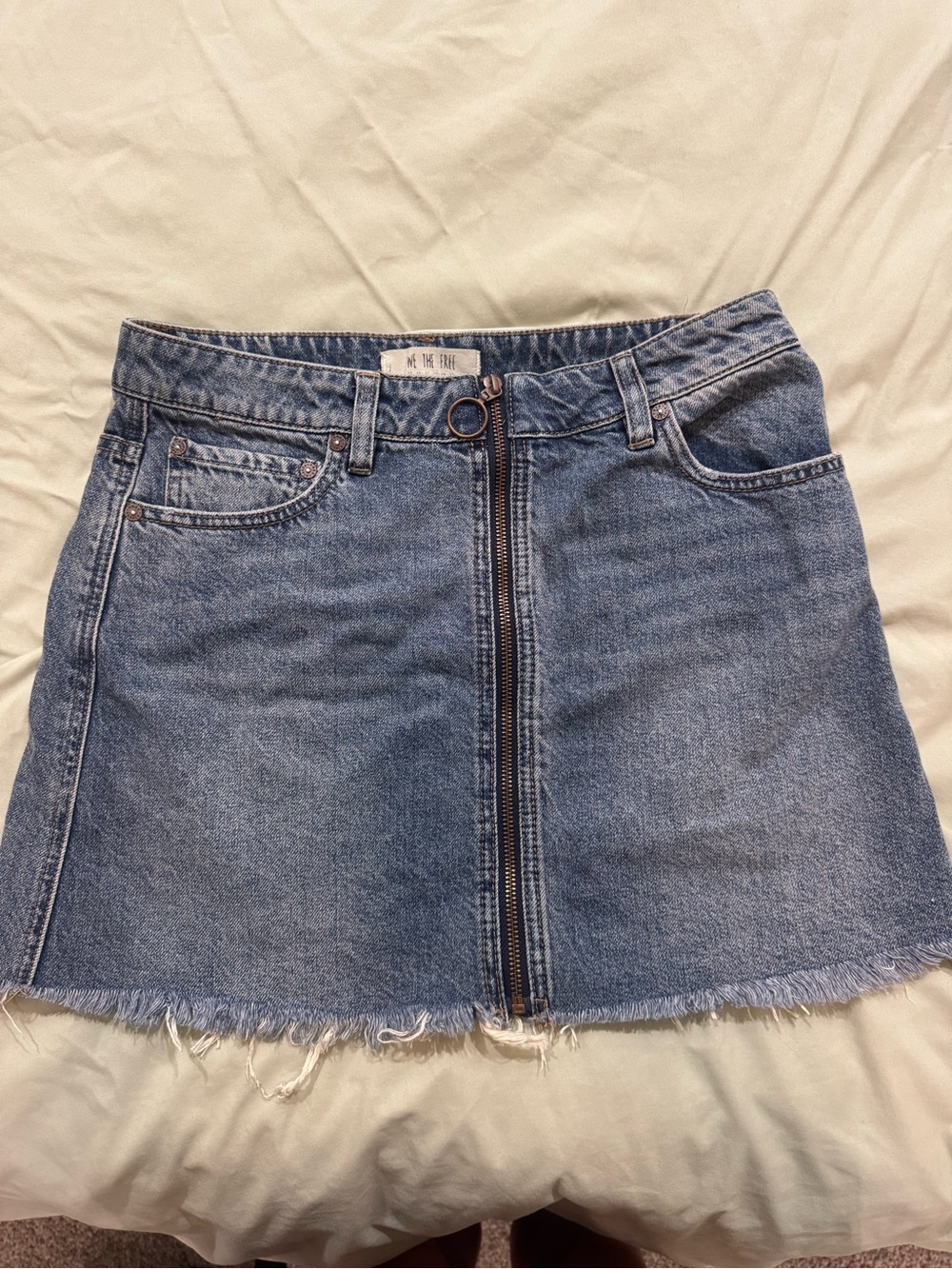We The Free Denim Zip It Up Mini Skirt